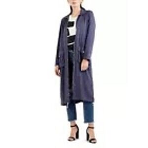 True Religion Women Navy Blue Utility Duster Jacket Gorpcore Utility Streetwear